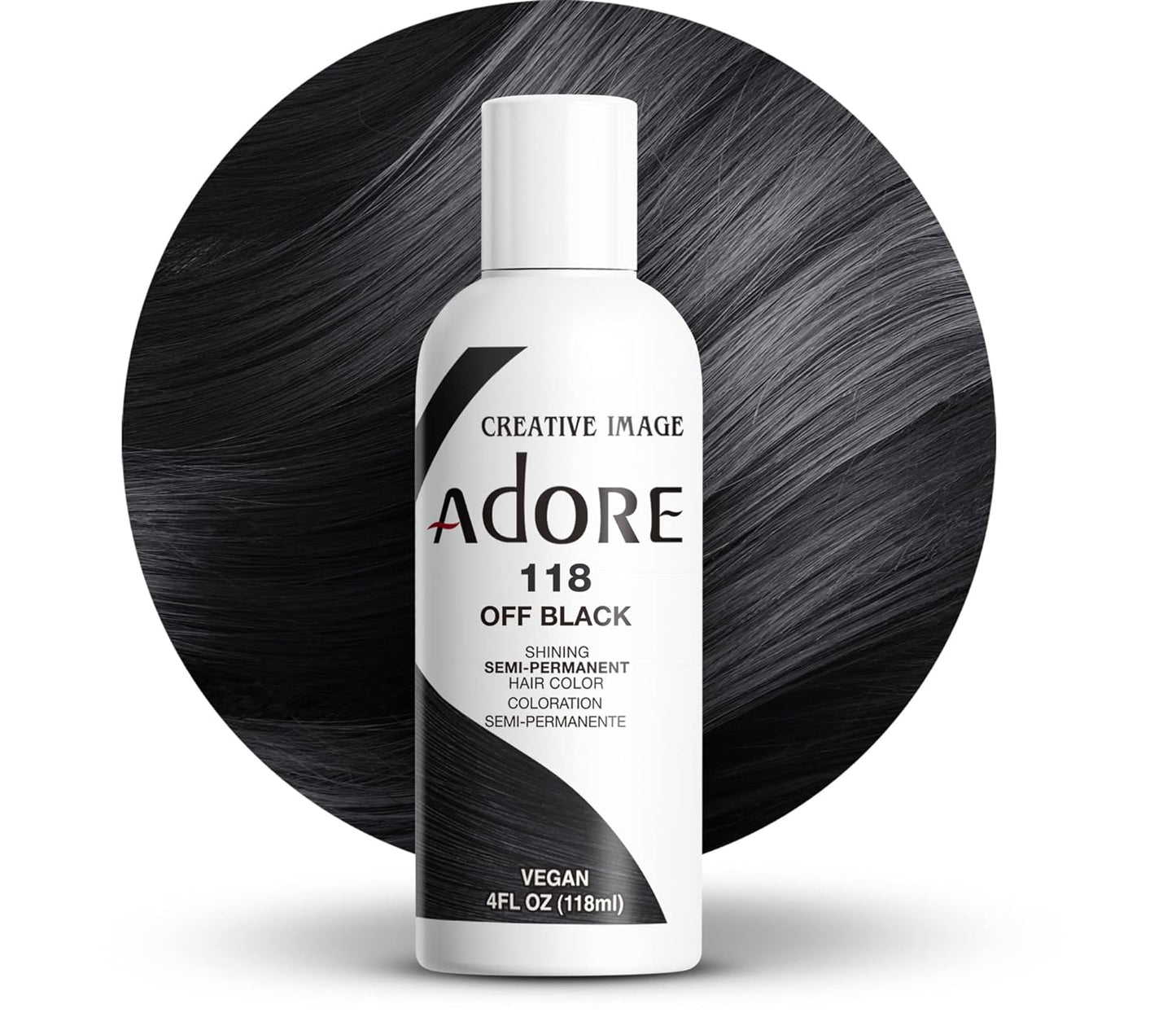 Creative Image Adore Semi-Permanent Hair Color - #118 Off Black - Color 118 swatch