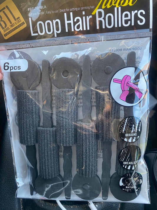 TWIST LOOP HAIR ROLLERS BLACK BTLT09B
