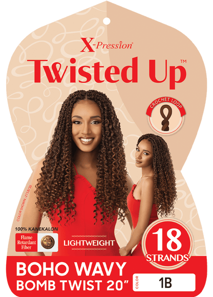 X-PRESSION - TWISTED UP - CROCHET BOHO WAVY BOMB TWIST 20