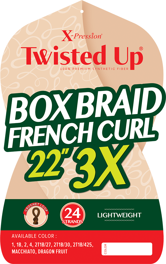 X-PRESSION - TWISTED UP - BOX BRAID FRENCH CURL 22 3X
