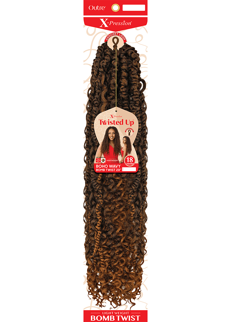 X-PRESSION - TWISTED UP - CROCHET BOHO WAVY BOMB TWIST 20