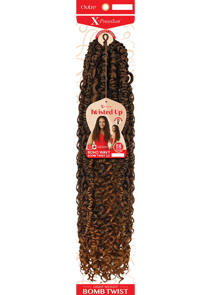 X-PRESSION - TWISTED UP - CROCHET BOHO WAVY BOMB TWIST 20