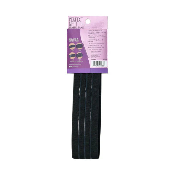Red by Kiss Perfect Melt Non-Slip Silicone Elastic Wigband packaging. A wide black band with visible silicone strips on a ...
