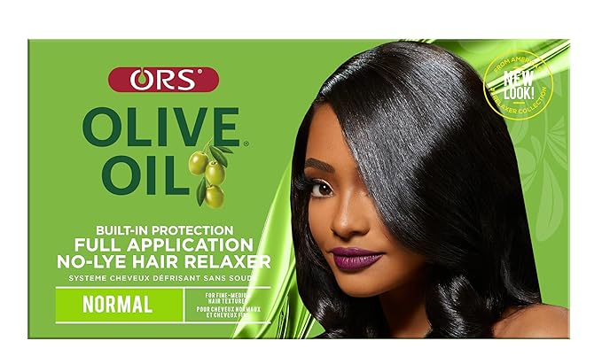 ORS Olive Oil No-Lye Hair Relaxer Kit Normal Strength: Smooth, Straight Hair with Built-in Protection