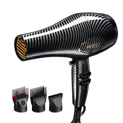 RED PRO 3200 Turbo Pro Detangler AC Hair Dryer, 3 Heat/2 Speed Settings, Cool Shot Button, Powerful Airflow, 3 Additional Styling Attachments with Detangling Pik -  Leopard