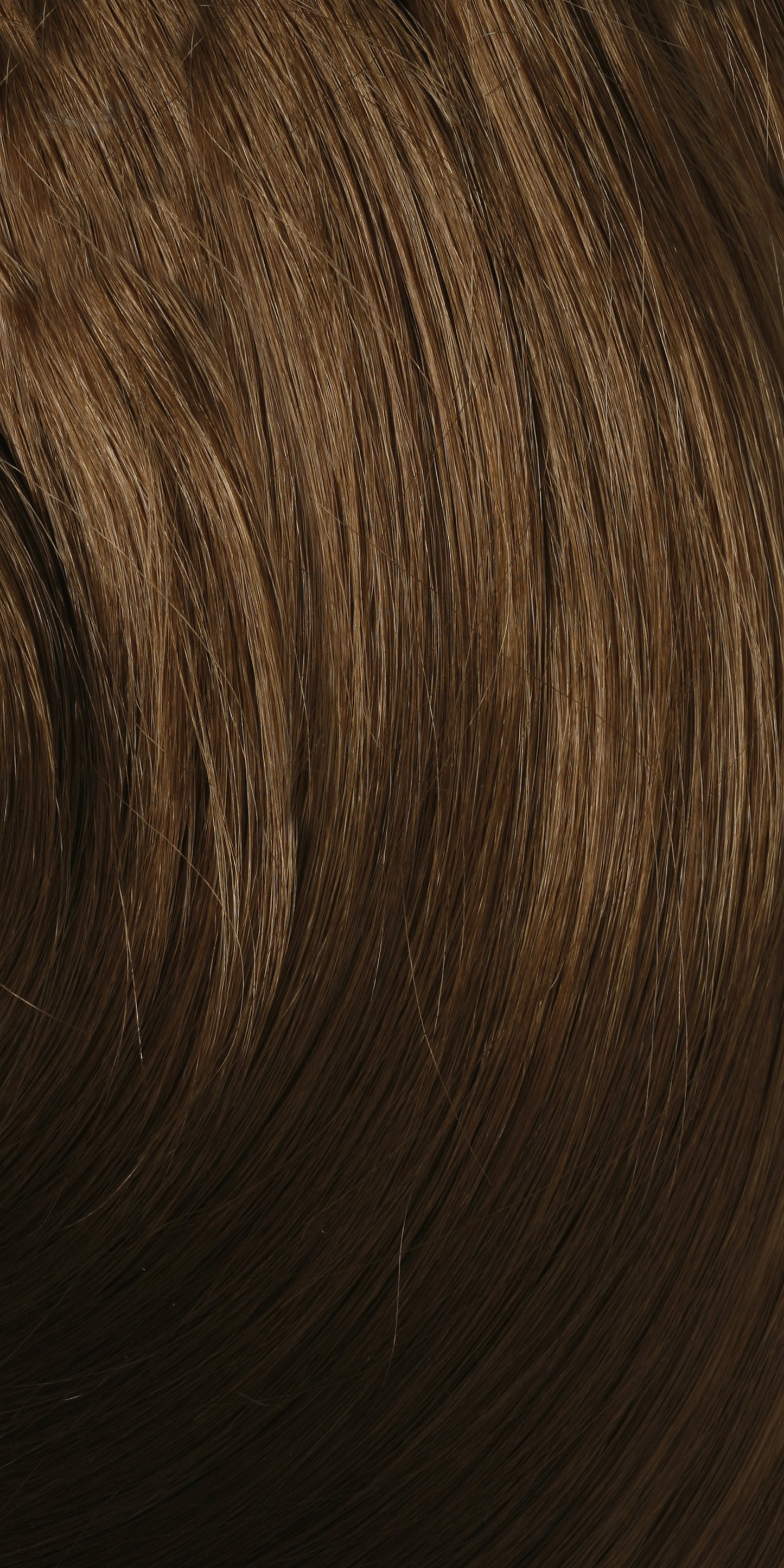 Close-up of Freetress Brazilian Braid Voluminous Crochet Hair. Smooth strands in a rich, multi-tonal medium brown.