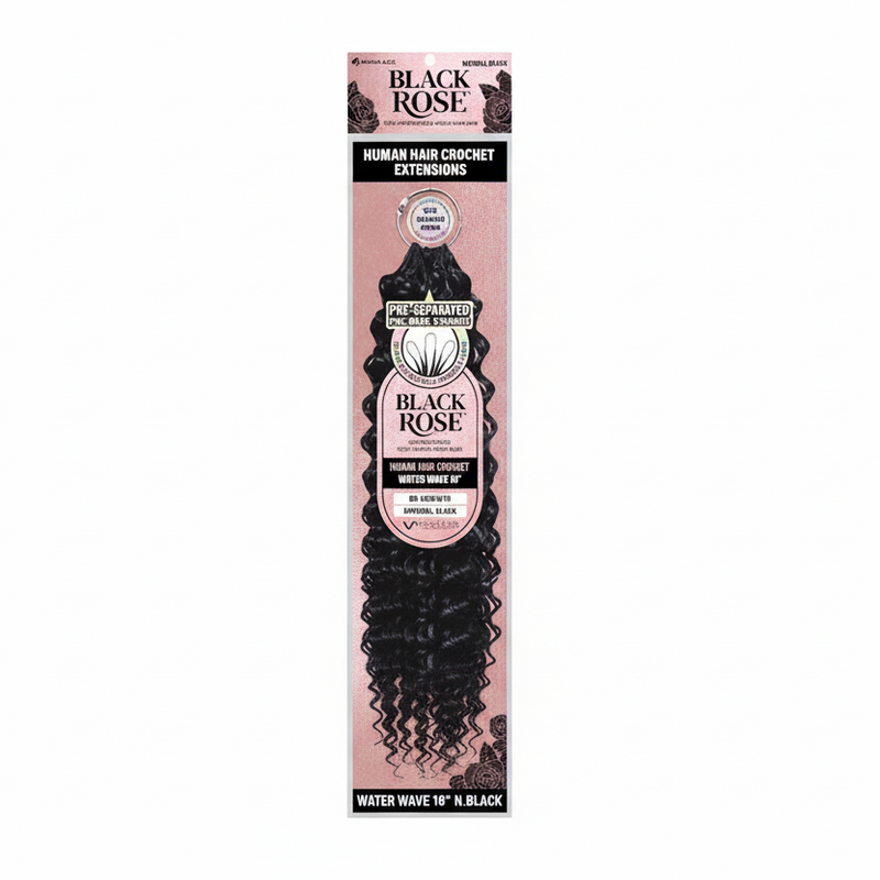 Package of Black Rose hair extensions on a white background